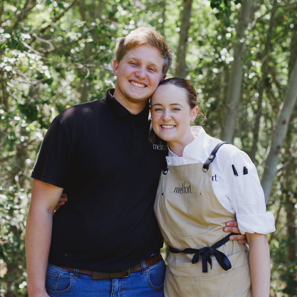 Nick Melvin and Tasmin Reed together in the gardens at Melfort